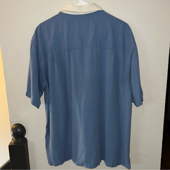 Island Shores Men’s Washable Silk Striped Hawaiian Resort Shirt - Size XL - Picture 2 of 8